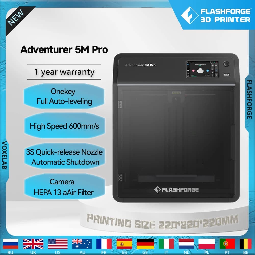 FLASHFORGE Adventurer 5M Pro 3d Printer High Speed Full-auto Leveling Direct Extruder Automatic Shutdown With Camera