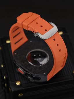 Carbon Fiber Modification Kit For Apple Watch Case Ultra 49mm For iWatch 98 7 6 5 4 SE 45mm 44mm Fluorine Rubber Band Luxury NEW