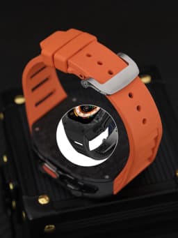 Carbon Fiber Modification Kit For Apple Watch Case Ultra 49mm For iWatch 98 7 6 5 4 SE 45mm 44mm Fluorine Rubber Band Luxury NEW
