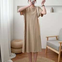 Maternity Simple Pure Color Breastfeeding Dress Long Skirt Short Sleeve Cotton Maternity Dresses Pregnant Women Clothes Tops
