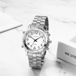 Lancardo Men's English Talking Watch Quartz Repeater Alarm Clock Wristwatch for Blind Person Father Elderly Gift New Relogios