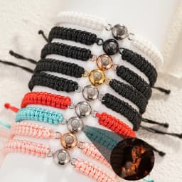 Wholesale New Projection Bracelets Stainless Circle Photo Bracelet Customized Colorful Woven Projection Bracelet Adjustable