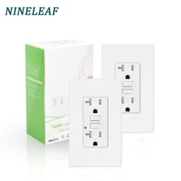 2PK 20Amp GFCI Outlets Weather-Resistant White Standard Size Plug Outdoor GFCI Receptacles with LED Indicator Decor Wall