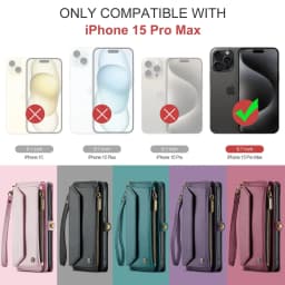 Crossbody for iPhone 15 14 13 12 11 Pro Max SE 2022 XR XS Max Case Wallet【RFID Blocking】with 7-Card Holder Zipper Bills Slot
