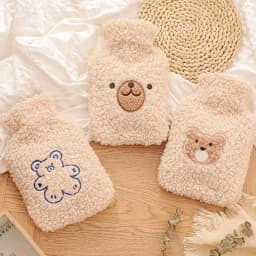 Cartoon Hot Water Bottle With Soft Plush Cover PVC Hot Water Bag For Hand Wrist Back Feet Warmer Menstrual Cramps Hot Compress