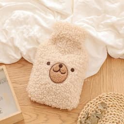 Cartoon Hot Water Bottle With Soft Plush Cover PVC Hot Water Bag For Hand Wrist Back Feet Warmer Menstrual Cramps Hot Compress