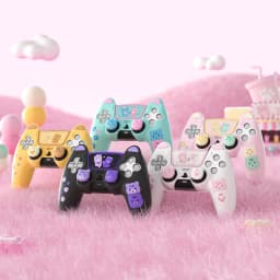 PlayVital Silicone Case for ps5, Compatible with Charging Station, Cute Gamepad Skin Protector W/TouchPad Sticker & Thumb Grips