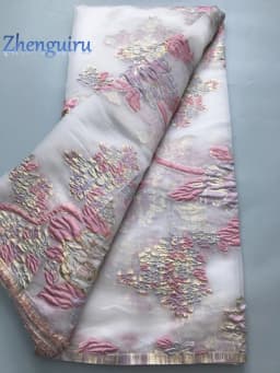 2025 French Brocade Lace Fabric 5 Yards Gilding African Lace Fabric High Quality Nigerian Bride Wedding Dress for Women A2100