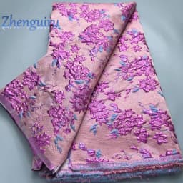 2025 French Brocade Lace Fabric 5 Yards Gilding African Lace Fabric High Quality Nigerian Bride Wedding Dress for Women A2100