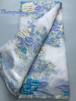 2025 French Brocade Lace Fabric 5 Yards Gilding African Lace Fabric High Quality Nigerian Bride Wedding Dress for Women A2100