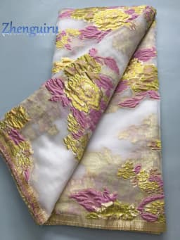 2025 French Brocade Lace Fabric 5 Yards Gilding African Lace Fabric High Quality Nigerian Bride Wedding Dress for Women A2100