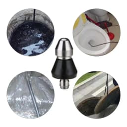 1/4" Sewer Cleaning Tool High Pressure Washer Sewer Jet Nozzle Tool 5000PSI Stainless Steel Drain Cleaning Hose Pipe Jetter Head