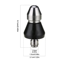 1/4" Sewer Cleaning Tool High Pressure Washer Sewer Jet Nozzle Tool 5000PSI Stainless Steel Drain Cleaning Hose Pipe Jetter Head