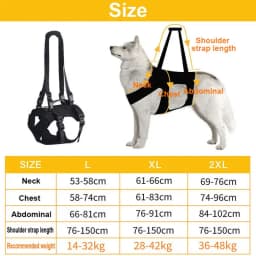 Dog Support Sling Dog Vest Harnesses Support Stair Helper Heavy Duty Adjustable Large Dog Sling Walking Aid For Disabled Old