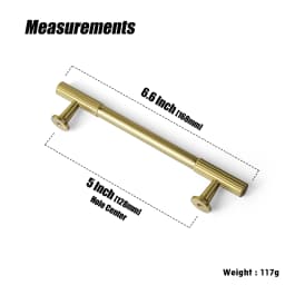 Vintage Retro Antique Brass Zinc Alloy Cabinet Handles 12.6'' Hole Center Striped Decorations Cabinet Pull Hardware for Bedroom