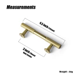 Vintage Retro Antique Brass Zinc Alloy Cabinet Handles 12.6'' Hole Center Striped Decorations Cabinet Pull Hardware for Bedroom
