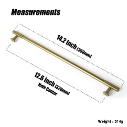 Vintage Retro Antique Brass Zinc Alloy Cabinet Handles 12.6'' Hole Center Striped Decorations Cabinet Pull Hardware for Bedroom