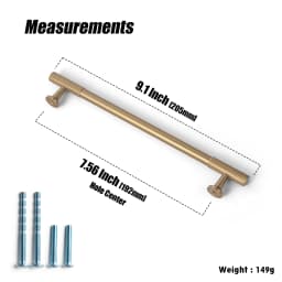 Vintage Retro Antique Brass Zinc Alloy Cabinet Handles 12.6'' Hole Center Striped Decorations Cabinet Pull Hardware for Bedroom