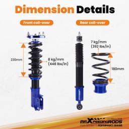 Complete Coilovers for Ford Mustang Base SN95 Convertible Coupe 1994-2004 Height Adjustable Shock Absorber Coilovers Suspension
