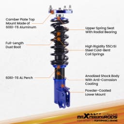 Complete Coilovers for Ford Mustang Base SN95 Convertible Coupe 1994-2004 Height Adjustable Shock Absorber Coilovers Suspension