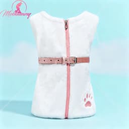 Mobbunny PM Derivative Sexy Fluffy Hooded Bodysuit Deep V Kawaii One Piece Romper with Choker and Socks Cosplay Costume