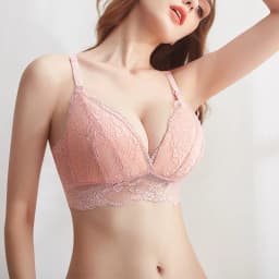 Women's Lightly Lined Wirefree Maternity Nursing Bra Lace Longline Top For Breastfeeding Lightly Padded Thin Intimates Pregency