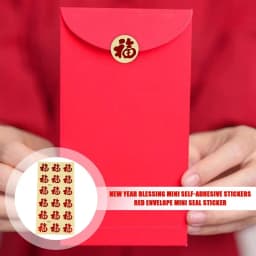 Round 2024 Chinese Lunar New Year Stickers Gift Stickers New Year Festive Stickers Creative Decorative Adhesive Sticker Happy