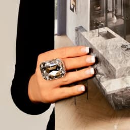 Stonefans Vintage Exaggerated Yellow Square Ring Custom for Girls Adjustable Crystal Accessories Geometric Ring Elegant Luxury