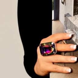 Stonefans Vintage Exaggerated Yellow Square Ring Custom for Girls Adjustable Crystal Accessories Geometric Ring Elegant Luxury