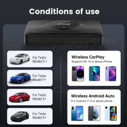 CarlinKit T2C Wireless CarPlay Android Auto Support Tesla Model 3 Model X Y Model S Waze Siri Spotify Waze 2.4G+5G WIFI