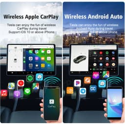 CarlinKit T2C Wireless CarPlay Android Auto Support Tesla Model 3 Model X Y Model S Waze Siri Spotify Waze 2.4G+5G WIFI