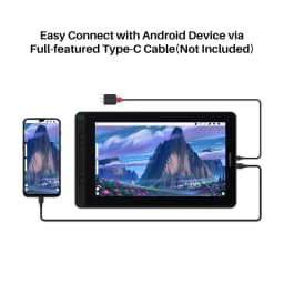 Huion Kamvas 13 Graphics Tablet Monitor Drawing Pen Display 13.3 Inch Screen Compatible with Windows MacOS Android Phone USB 3.1