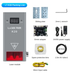 LASER TREE K20 20W Optical Power Laser Head with Air Assist Nozzle 4 Diodes Module for CNC Engraver Cutting Machine DIY Tools