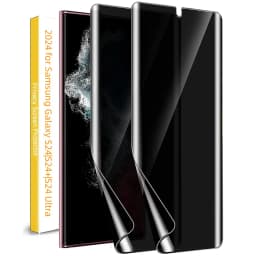 for Samsung Galaxy S24 Ultra S24+ Privacy Screen Protector [Support Fingerprint ID] Anti-Spy Full Adhesive Flexible Film