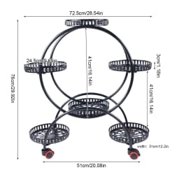 Metal Plant Stands 6 Pots Plants Flower Stand for Patio Garden Living Room Corner Balcony Bedroom Black / White
