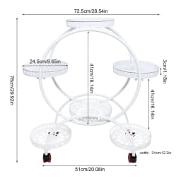 Metal Plant Stands 6 Pots Plants Flower Stand for Patio Garden Living Room Corner Balcony Bedroom Black / White