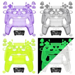 eXtremeRate Luna Redesigned Full Set Housing Shell Buttons Touchpad Cover for ps5 Controller BDM-030/040/050 - Clear Series