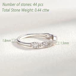 Newshe 925 Silver Half Eternity Ring Wedding Bands for Women White Yellow Gold Stacking Twisted Infinity AAAAA Cubic Zircon