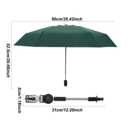 Clip On Chair Umbrella Clamp-On 360 Adjustable Stroller Sun Shade Pushchair Sun Parasol UPF 50 Chair Umbrella Clip-on For