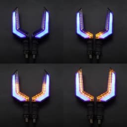 Motorcycle Indicators Scimitar-Shaped Design Daytime Motorbike Lights Motorcycle Modification Turn Signal Light Indicators For