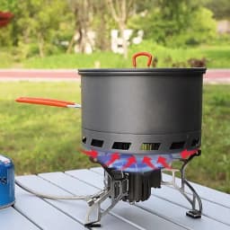 2.1L Camping Pot Outdoor Cooking Tableware Non-Stick Multipurpose Pot With Lid Outdoor Gas Burner Stove Tourist Pot Cookware