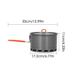 2.1L Camping Pot Outdoor Cooking Tableware Non-Stick Multipurpose Pot With Lid Outdoor Gas Burner Stove Tourist Pot Cookware