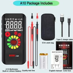 BSIDE Professional Digital Multimeter Smart 9999 EMF Multitester DC AC Voltage Capacitor Ohm Diode Live Electric Tester USB Char