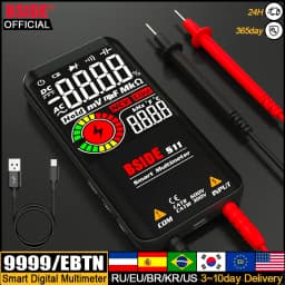 BSIDE Profesional Digital Multimeter Smart 9999 EMF Multitester DC AC Voltage Capacitor Ohm Diode Live Electric Tester USB charg