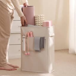 Yoga Mat Organizer Basket Corner Oxford Cloth Yoga Mat Rack Multipurpose Basket Holder with Side Pocket Washable Storage Rack