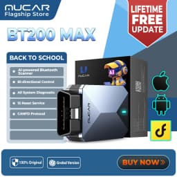 MUCAR BT200 MAX AI Automotive Tool OBD2 Bluetooth Scanner CANFD Active Test 15 Reset Full System Diagnose For All Cars Life Free