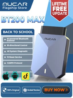 MUCAR BT200 MAX AI Automotive Tool OBD2 Bluetooth Scanner CANFD Active Test 15 Reset Full System Diagnose For All Cars Life Free