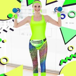 80s Workout Clothing Set 80s Party Costumes For Women Dance Party Leggings Leg Warmers Fanny Pack Earrings Headband Accessories