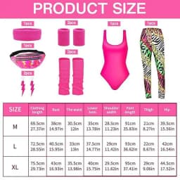 80s Workout Clothing Set 80s Party Costumes For Women Dance Party Leggings Leg Warmers Fanny Pack Earrings Headband Accessories