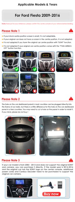 Android 13 for Ford Fiesta MK7 2009 - 2016 Car Radio Player Stereo Multimedia Automotiva Wireless Carplay 9.7 '' Vertical Screen